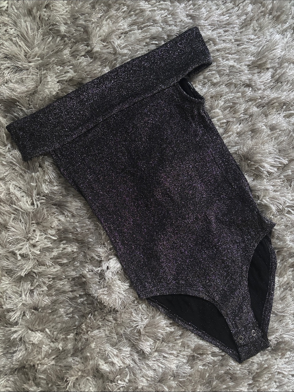 Forever 21 Off-Shoulder Glitter One-Piece Bodysuit💜⭐️